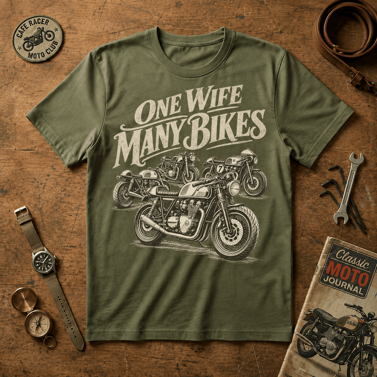 One Wife Many Bikes T Shirt