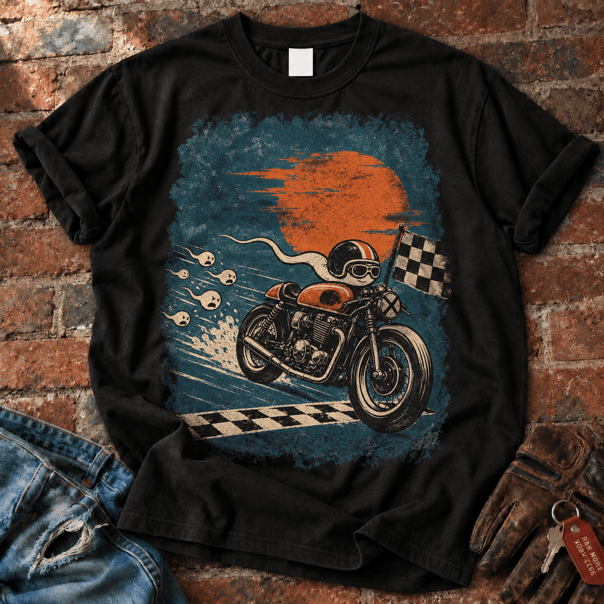 Ghost Racer Checkered Flag T-Shirt