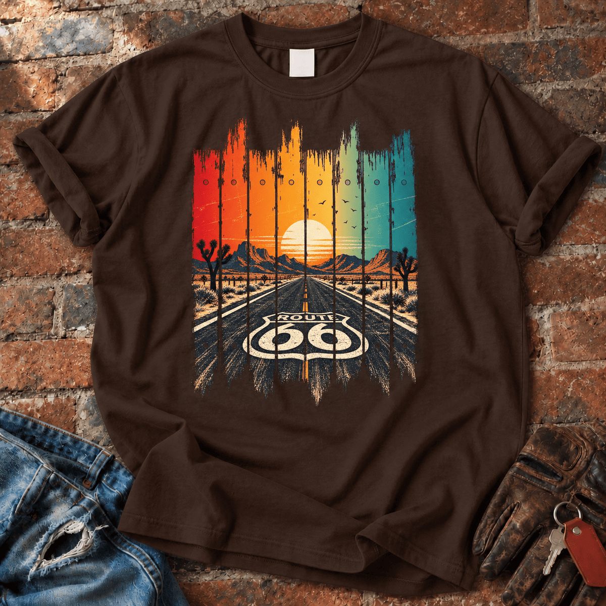 Route 66 Retro Sunset T-Shirt