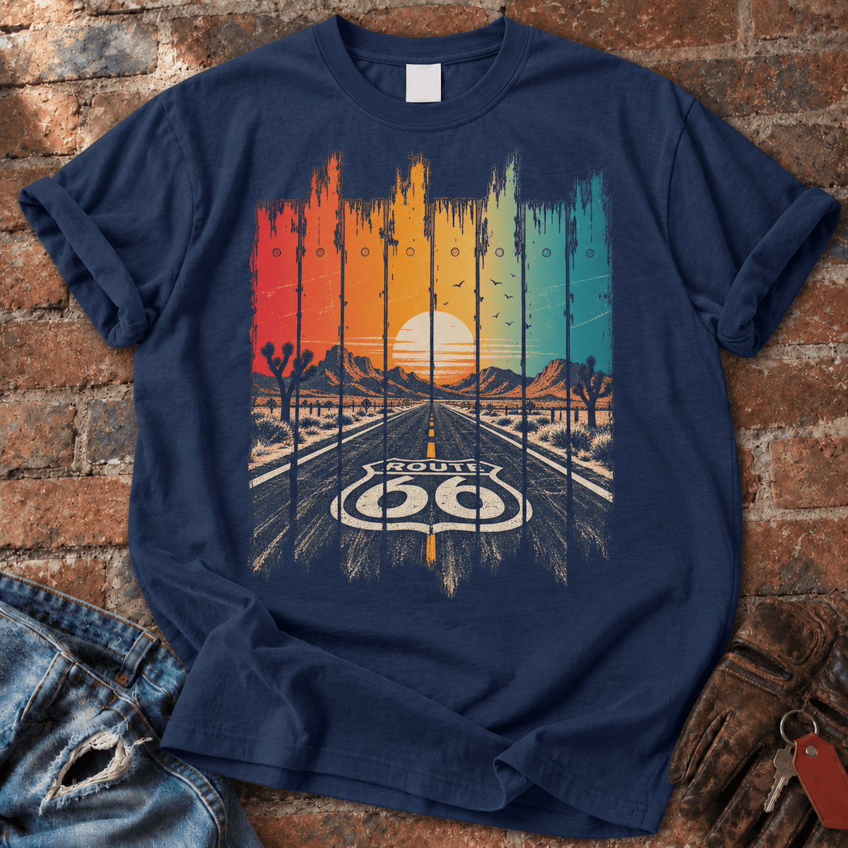 Route 66 Retro Sunset T-Shirt
