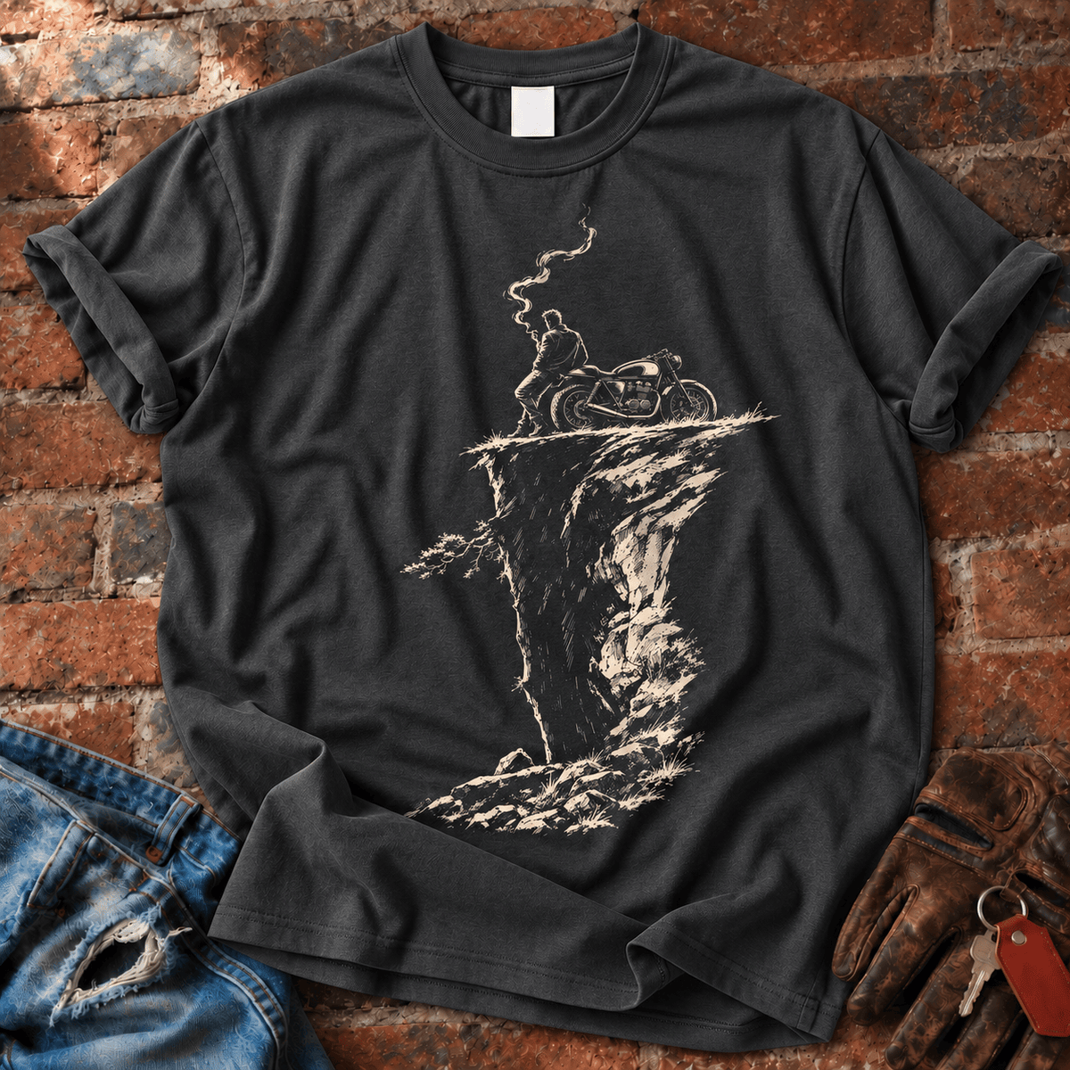 One More Mile Cliff Motorcycle T-Shirt