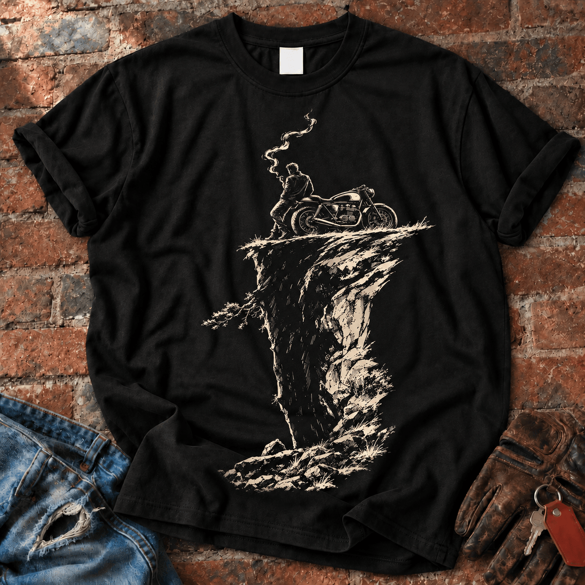 One More Mile Cliff Motorcycle T-Shirt