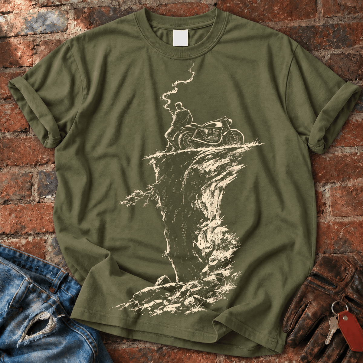One More Mile Cliff Motorcycle T-Shirt
