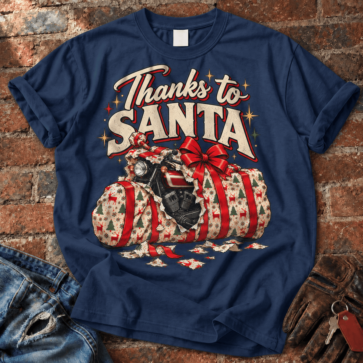 Thanks to Santa Motorcycle Gift T-Shirt