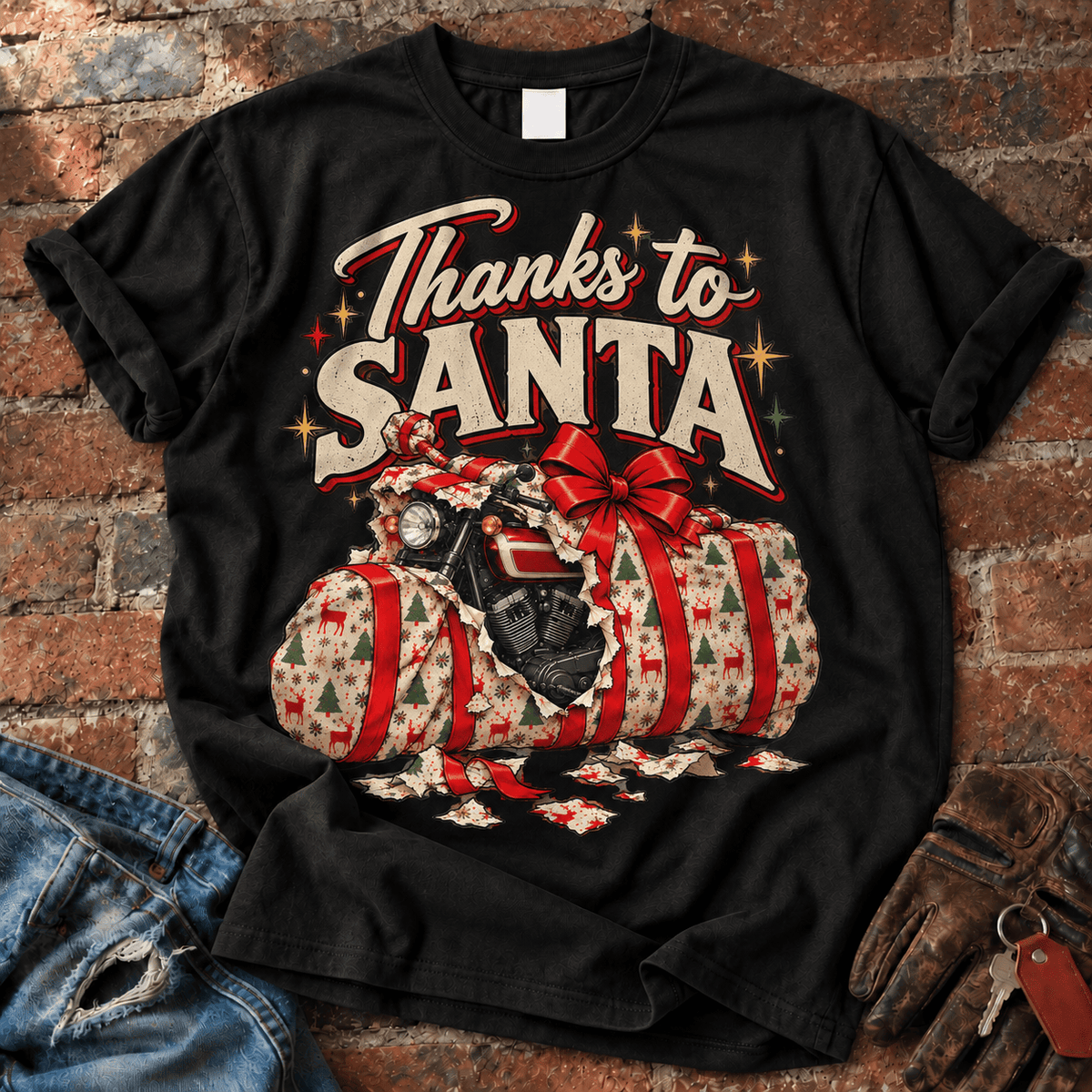 Thanks to Santa Motorcycle Gift T-Shirt