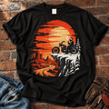 Sunset Cliff Motorcycle Christmas T-Shirt
